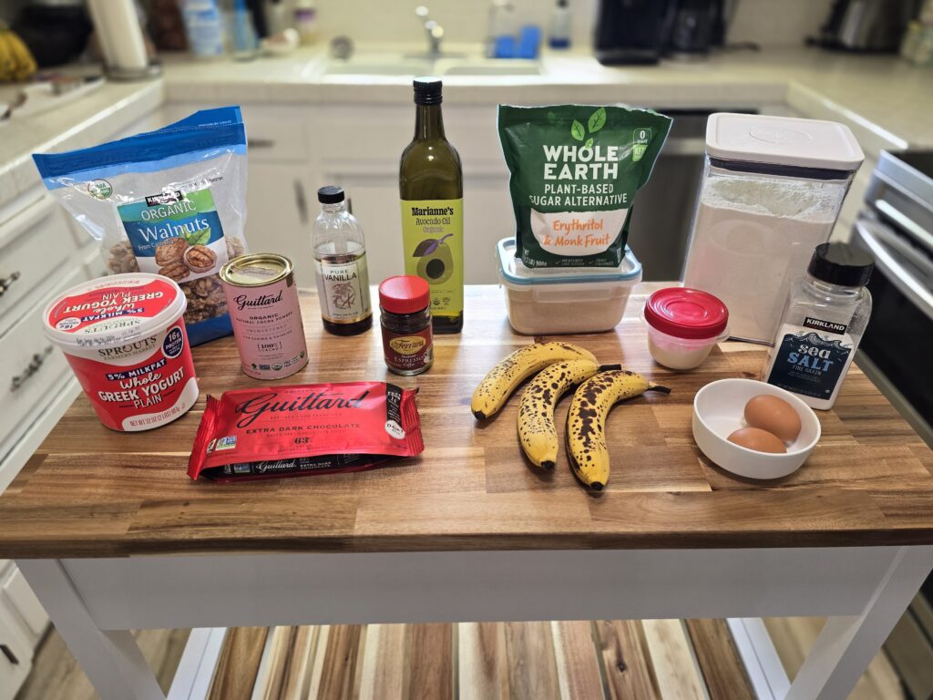 Double Chocolate Banana Bread Ingredients